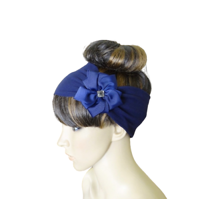 #ad Blue Headband. Blue Flower Head Wrap. Cute Handmade Hairband. Adult Hair Wrap.