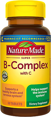 #ad SUPER B COMPLEX Vitamin C B1 B2 B3 B6 Folic Acid B12 Boost Energy Antioxidant