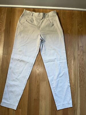 #ad Fabrizio Gianni Womens size 12 Tan white Pants Side Zip 30x30