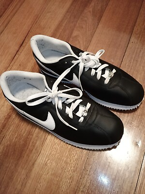 #ad NIKE Men’s OG Cortez ‘72 Black and White Leather Size 10.5 Shoes
