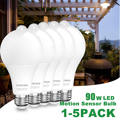#ad PIR Motion Sensor LED Light Bulb 90W 850LM E26 Dusk to Dawn Energy Saving Bulbs