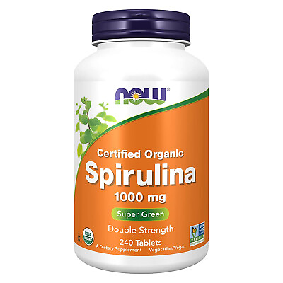 #ad NOW FOODS Spirulina Double Strength 1000 mg Organic 240 Tablets $23.42