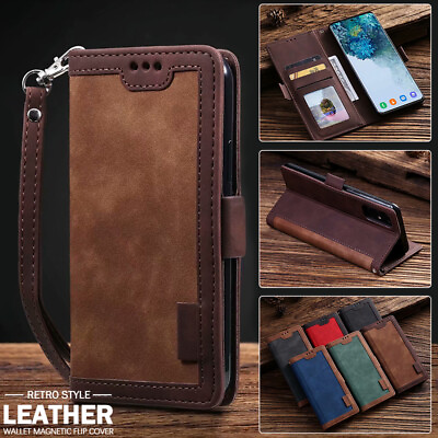 #ad Flip Leather Wallet Case For Samsung Galaxy S24 S23 Ultra S22 S21S20 Plus Note20