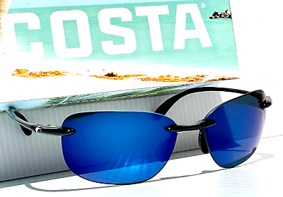 #ad Costa Del Mar SEAGROVE Shiny Black POLARIZED Blue Mirror 580P Sunglass SGV 11