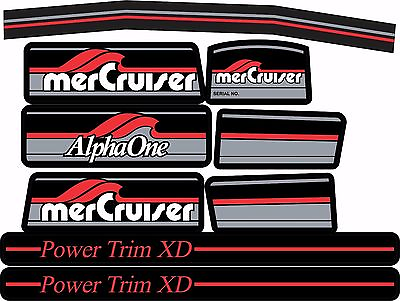 #ad MERCRUISER THE MOST COMPLETE ALPHA ONE GEN ONE W RED RAMS STICKER SET