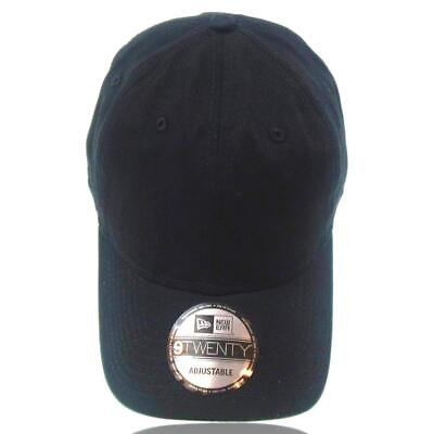 #ad New Era 9twenty Solid Black Golf Hat Adjustable Buckle 6 Panel Baseball Cap NEW