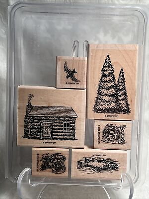 #ad Stampin’ Up Backwoods 5 pc Deer Fish Tree Cabin Bird FREE SHIPPING