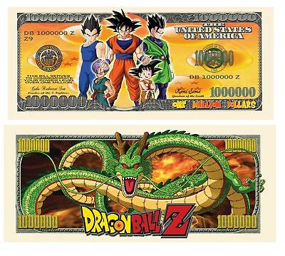 #ad Pack of 100 Dragon Ball Z Million Dollar Bill