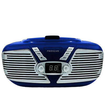 #ad Retro Style Portable CD Radio Boombox BLUEPortable Audio