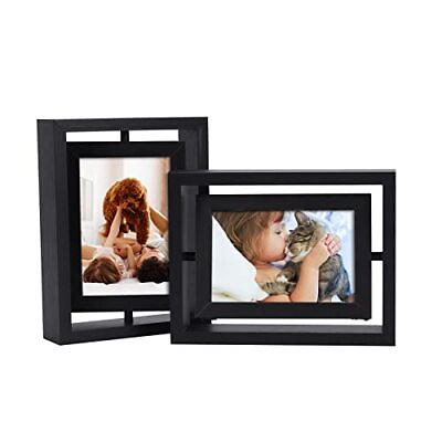 #ad 2 Pack 4x6 Rustic Rotating Floating Picture Frames Photo Frames for Vertical...