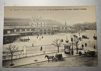 #ad 1919 Postcard Dijon France Hare Dijon Billed Station