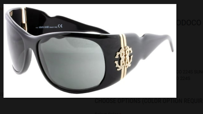 #ad Roberto Cavalli Demodoco 224S B5 63 15 Oversized Black Women#x27;s Sunglasses Logo