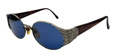 #ad Vintage Sergio Tacchini S.T.1040 Gray Oval Sunglasses Italy W NEW LENSES