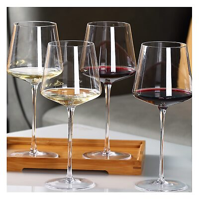 #ad Wine Glasses Set 4 【23oz】 Red Wine Glasses with Tall Long StemFlat Bottom【...