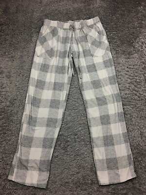 #ad Lucky Brand Pajama Pants Womens Size Small White Gray Plaid Soft
