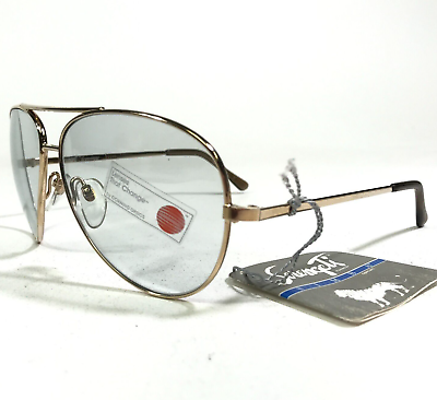 #ad Vintage Serengeti Sunglasses 5084M Simba Series Large Gold Frames Blue Lenses