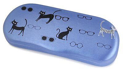 #ad Pearl Glasses Case Blue Cat And Glasses Hard 0.26Pound SO 72BU