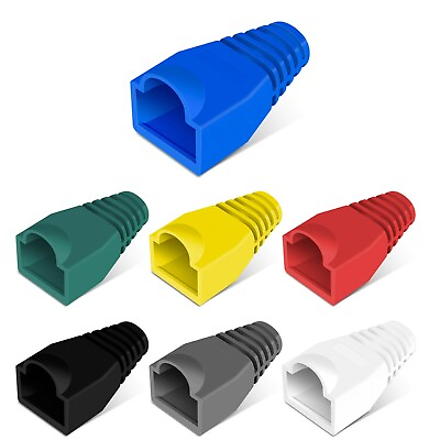 #ad Cat6 Ethernet Cable Boot Rj45 Connector End Cap Strain Relief Plug Cover 50pack