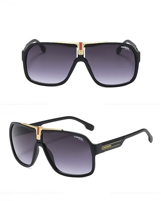 #ad New Retro Sunglasses Men#x27;s Women#x27;s Large Square Frame Carrera Glasses