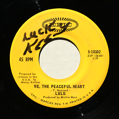#ad Lulu *Me The Peaceful Heart Look Out* 45 rpm Vinyl 7quot; Single 5 10302 1968