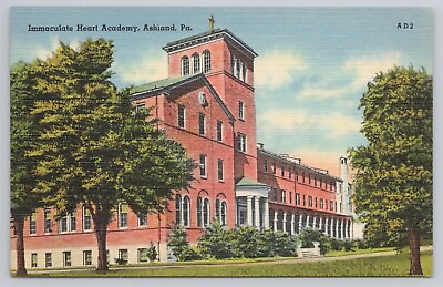 #ad Vintage Postcard Immaculate Heart Academy Ashland PA