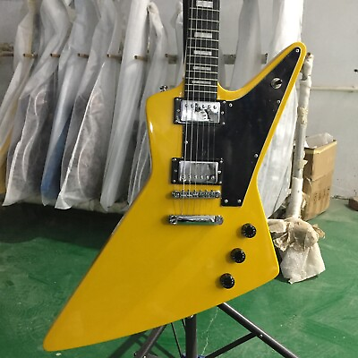 #ad Yellow Body Explorer Electric Guitar Mahogany Body T O M Bridge Chrome Hardware