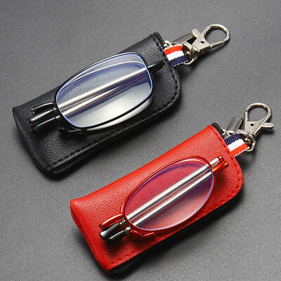 #ad 1PC Unisex Portable Reading Glasses Foldable Eyeglasses With Zipper Bag Case