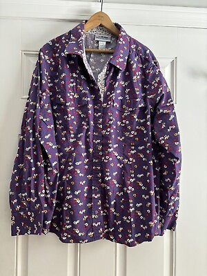 #ad Back in the Saddle Womens Western Pearl Snap Shirt sz 2X Purple Floral J 17