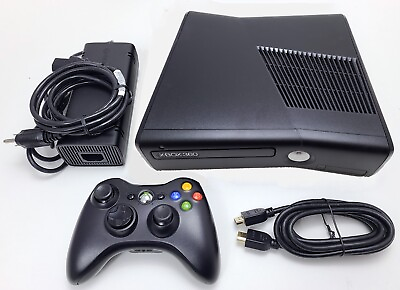 #ad Microsoft XBox 360 S Slim 250GB Black Video Game Console System 360S Bundle