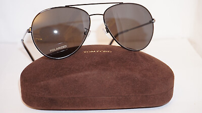 #ad TOM FORD New Sunglasses Aviator Black Black Polarized TF636 K 01D 62 16 145