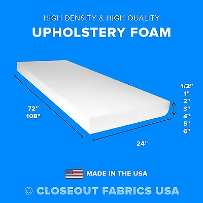 #ad High Density Upholstery Foam Seat Cushion Replacement Sheets $44.95