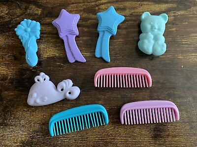 #ad Vintage My Little Pony COMB BRUSH Lot 8 Flower Star Whale Bear