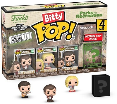 #ad FUNKO BITTY POP : TELEVISION: Parks amp; Recreation Ron 4PK New Toy Vinyl Fig