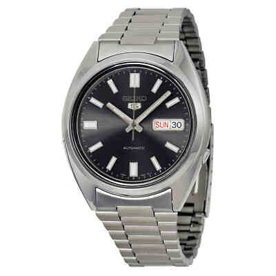 #ad Seiko 5 Automatic Black Dial Stainless Steel Men#x27;s Watch SNXS79K1