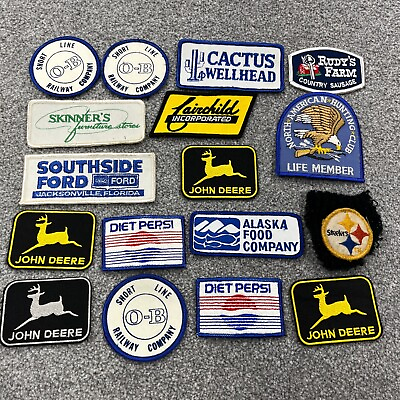 #ad Vintage Patch Lot Sew On Hat Cap Farm Advertising Mining Work 80s 90s Y2K AB12
