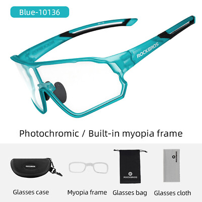 #ad ROCKBROS Cycling Sunglasses Photochromic Outdoor Full Frame Anti UV400 Glasses