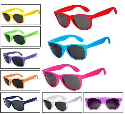 #ad 10 Pairs Retro Square Rubberized Colorful Frame Mens Womens Sunglasses UV400