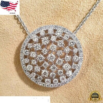 #ad Silver Plated Cubic Zirconia Necklaces Pendants for Women Jewelry Lab Created