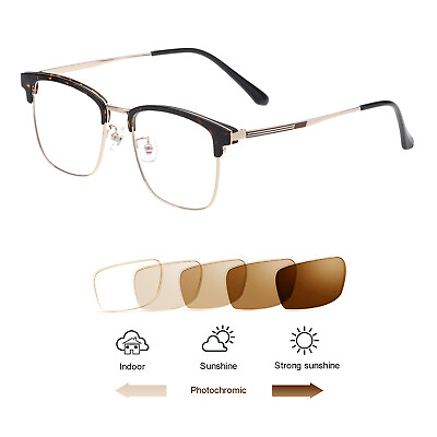 #ad Men#x27;s Business Photochromic Brown Single Vision Reading Glasses Reader 0.0 4.00 $25.95