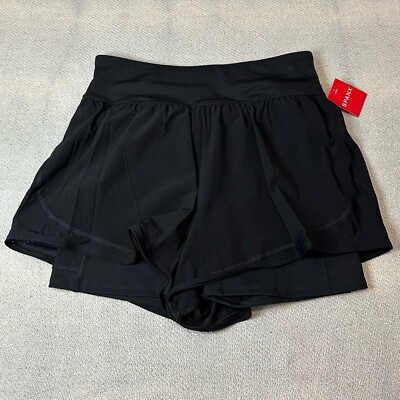 #ad SPANX Get Moving Shorts Large NWT $72 Black Phone Pocket Active Lined