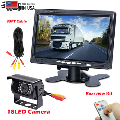 #ad Car IR Backup Reversing Rear View Camera with 7quot; Color Monitor for Truck Tractor