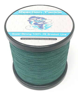 #ad Reaction Tackle Braided Fishing Line Braid Moss Green 4 and 8 Strands