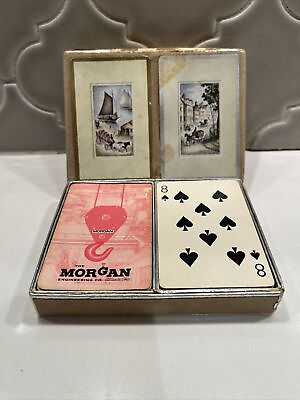 #ad VINTAGE The Morgan Engineering Company Playing Cards Alliance Ohio VINTAGE