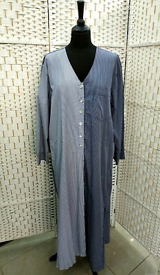 #ad ALEMBIKA TWO SHADES OF BLUE FULL LENGTH DRESS SIZE L XL MADE IN ISRAEL.