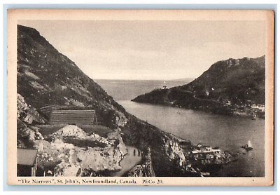 #ad c1920#x27;s The Narrows St. John#x27;s Newfoundland Canada Antique Posted Postcard