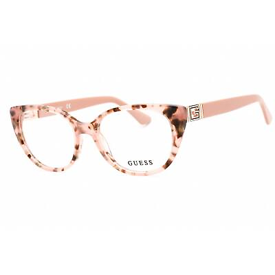 #ad Guess Women#x27;s Eyeglasses Clear Demo Lens Pink Tortoise Cat Eye Frame GU2908 074