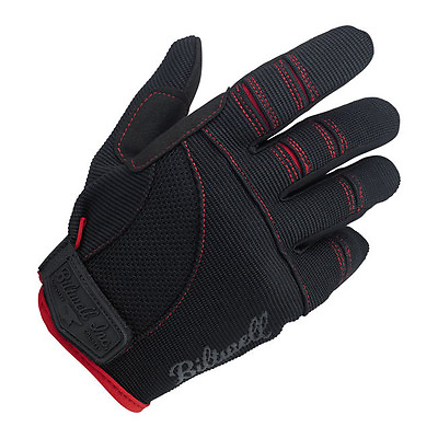 #ad Biltwell Moto Gloves Motorrad Handschuhe Schwarz Rot Größe L