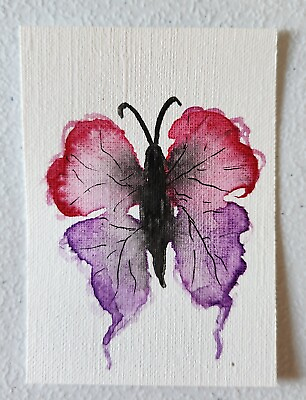 #ad ACEO 2.5quot; x 3.5quot; Original Butterfly Watercolor Painting Miniature Art