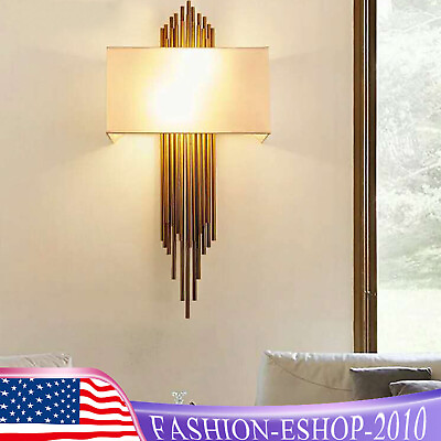 #ad LED Modern Luxury Decor MetalFabric Wall Light Sconce Bedroom Hallway Wall Lamp