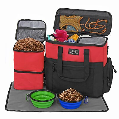 #ad Pet Travel Bag Kit for Dog Carrier amp; Travel Includes 2 Food Containers 2...